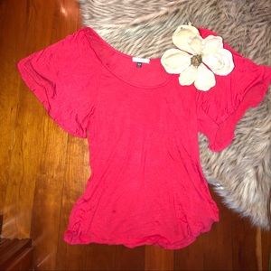 Pink flare sleeve top